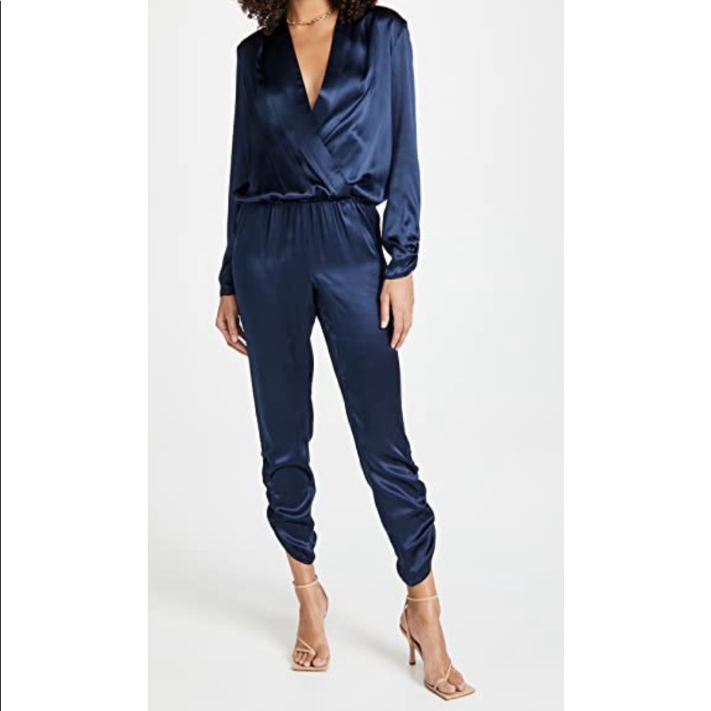 Blue Silk Jumpsuit